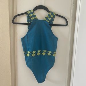 Free People Bodysuit Blue NWOT